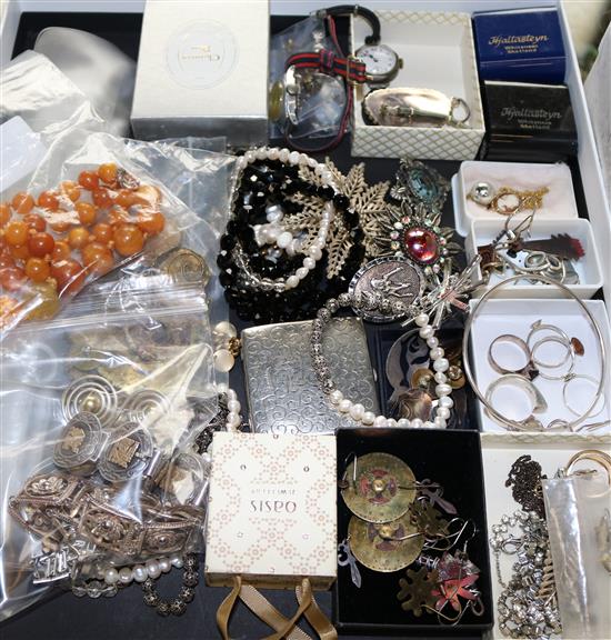 Amber necklace & costume jewellery